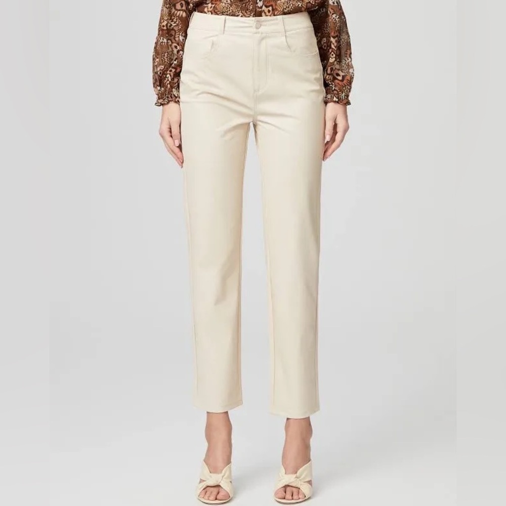 Paige Faux Leather Straight Leg Pants